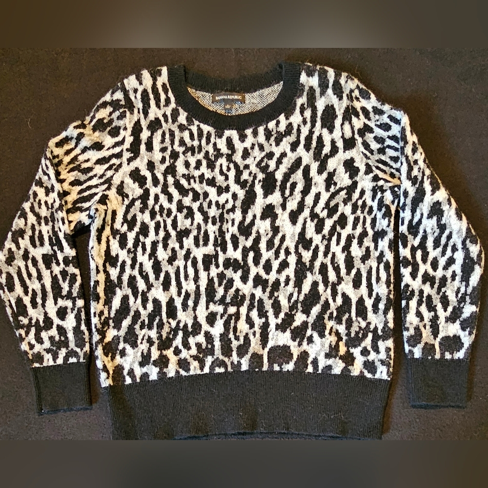 Banana Republic Black Leopard Womens Size Large